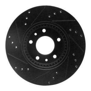 Ford Fusion Brake Rotor (1) - Front Right - R1 Concepts - Drilled & Slotted - Black - `06-`13